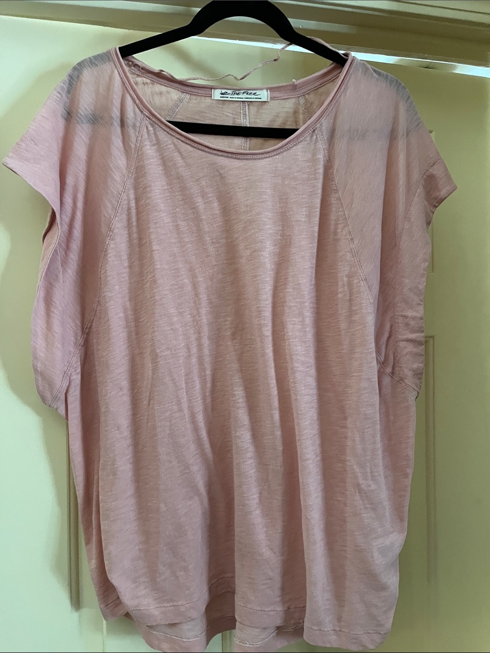 Free People Dusty Mauve Lightweight Relaxed Tee NWOT washed